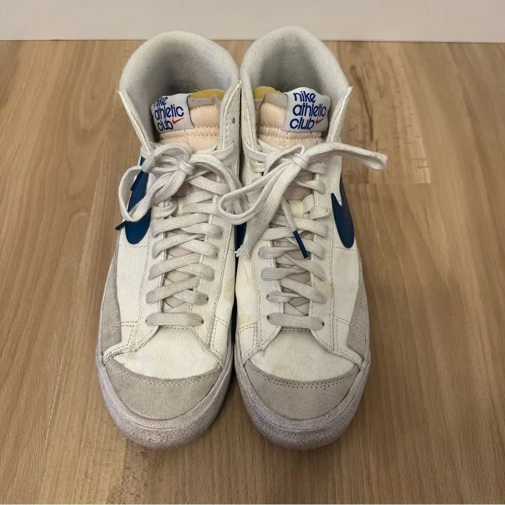 Nike Blazer Mid 77 Athletic Club White and Marina High-Top Sneakers